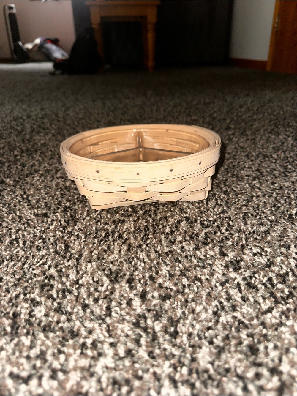 longaberger small white circular basket